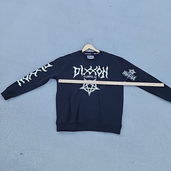 Dixxon Flannel Pentagram Crewneck Sweatshirt Men's L Black Long Sleeve NWT - Picture 7 of 12